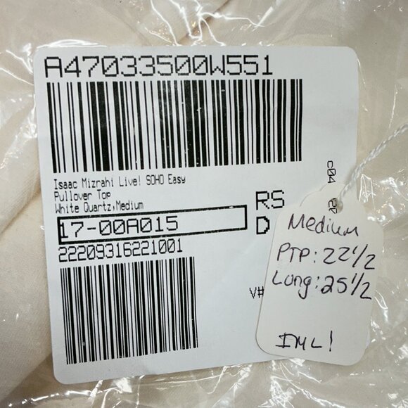 Medium SOHO Easy Pullover Top White Quartz A470335 Isaac Mizrahi Live! - Picture 9 of 9